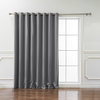 Ribbon Bordered Cotton Curtains, Blackout Lining, Grey, 100"x84"