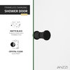 ANZZI Romance 72-in. x 33.5-in. Frameless Swinging Shower Door, Matte Black
