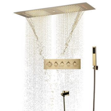 Musical Thermostatic Shower System, Hand Shower, Style B- Remote Control Light