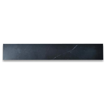 Nero Marquina Black Marble 2x12 Tile Honed, 1 sq.ft.