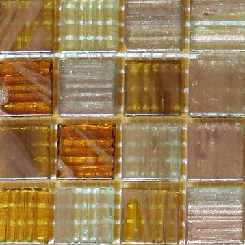 12"x12"x.16" Glass Mosaic Tile DIY Kit, Light Brown, 10SqFt. Per Case