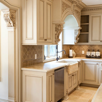 Classic hand carved patina kitchen North Caldwell, NJ
