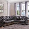 Cleopatra Versa Italian Leather Sectional Sofa, Brown, Right Hand Facing Chaise