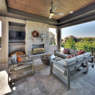 Graue Terrasse mit Kamin Ideen, Design & Bilder - Juli 2020 | Houzz DE