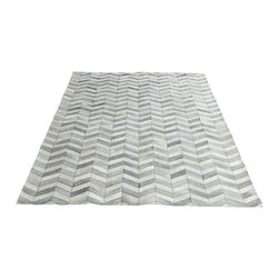 CHEVRON COWHIDE RUG &ndash; GRAY - NEW - Rugs