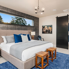 Barn door to bathroom