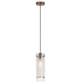 1-Light Pendant, Oil Brushed Bronze With Frost Glass Shade