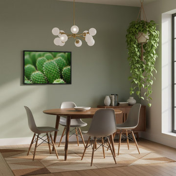 A Collection of Cacti Photorealistic Digital Art Mid-Century Modern Style Artwor