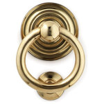 Jefferson Brass - Classic Ring Door Knocker, Polished - The first types of recorded doorknockers in history were simple rings attached to heavy wooden doors of medieval churches and cathedrals as a method of assuring sanctuary. Spacing between holes: 3.5", which may vary slightly as each piece is hand made. Weighs 2.20 lbs. If selecting finishing buttons, this door knocker requires 2. Because of the handcrafted workmanship of each piece, you may occasionally be able to discern very small inclusions, imperfections, and even slight size variations. This is to be expected, and we ask that you understand that they are an inherent part of the manufacturing process. Our products, we believe, are the best that can be made today. All products are solid brass. If you receive one that has a slight discoloration, it is not a defect. It has travelled over 8,000 miles from the factory to our warehouse. Use a metal polish, such as Brasso or Wenol, to correct the discoloration. The discoloration is not a defect.