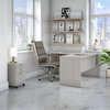 Echo L Shaped Desk with Mobile File Cabinet in Gray Sand - Engineered Wood