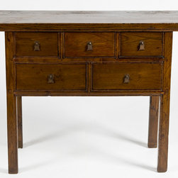 Asian Table with 5 Drawers - Side Tables And End Tables