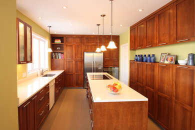 Photo of a transitional kitchen in Montreal.