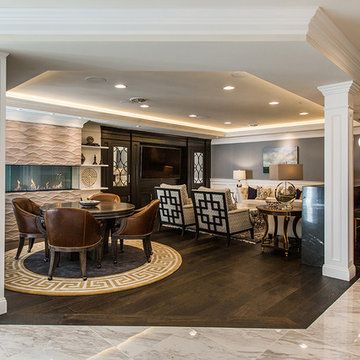 Basement Seating Area, Waterfall Granite Bar and Gaming Table