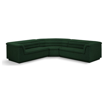 Cascade Upholstered Modular Sofa, Green, Boucle Fabric, Corner Sectional