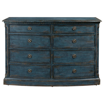 Roseto HMIF68679 Dalenna 52"W 8 Drawer Rubberwood Dresser - Blue