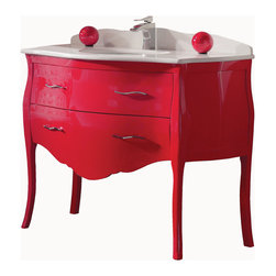Macral Paris 44" 3/4 bath furniture. Red gloss - Bathroom Vanities And Sink Consoles