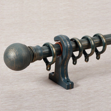 QYR4121 28mm Antique Black White Green Curtain Rod Sets