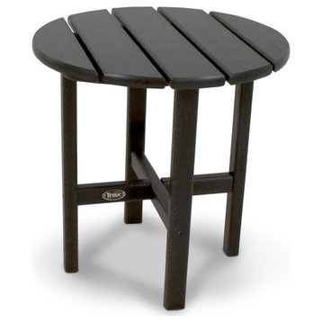 Cape Cod Round 18" Side Table, Charcoal Black