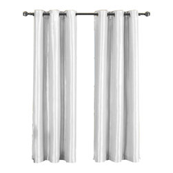 Royal Tradition - Single Soho Grommet Thermal insulated Blackout Panel, White, 42"x84" - Curtains
