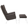 Modway EEI-287-DBR Class Leather Lounge Chair, Dark Brown