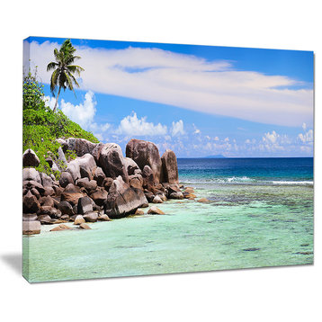 "Beautiful Seychelles Rocky Coast" Landscape Wall Art, 20"x12"
