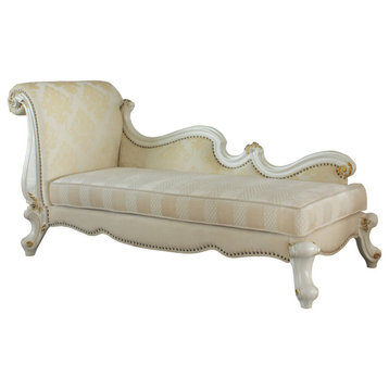 Picardy Chaise With Pillows, Antique Pearl and Fabric