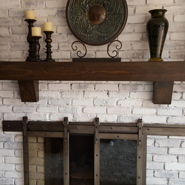 custom fireplace mantel with corbels