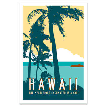 Vintage Hawaii Travel Poster, Tropical Art Print