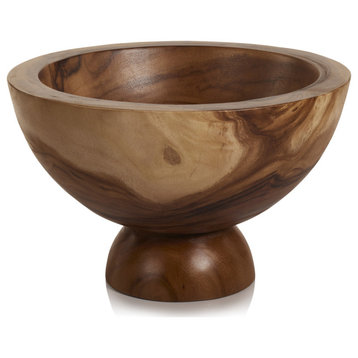 Amadea Wooden Footed Bowl, Large