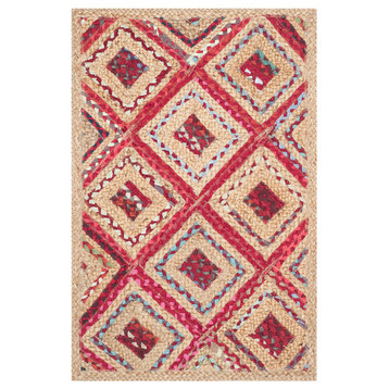 Safavieh Cape Cod Collection CAP354 Rug, Natural/Red, 2'3"x4'