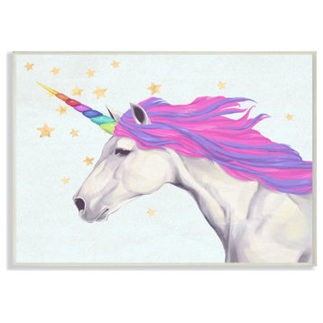 The Kids Room by Stupell Gold Star Rainbow Unicorn Painting, 13 x 19