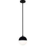 Dainolite - Dainolite DAY-71P-MB Dayana, 1-Light Pendant - DAY-71P-MB1 Light Halogen Pendant, Antique Brass Finish withDayana One Light Pen Matte Black White Gl *UL Approved: YES Energy Star Qualified: n/a ADA Certified: n/a  *Number of Lights: 1-*Wattage:40w G9 bulb(s) *Bulb Included:No *Bulb Type:G9 *Finish Type:Matte Black