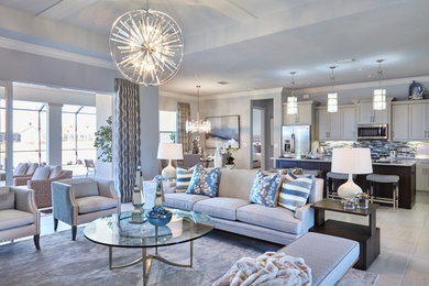 Trendy living room photo in Miami