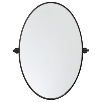 Elegant D��_cor Round Pivot Mirror 30" in Silver