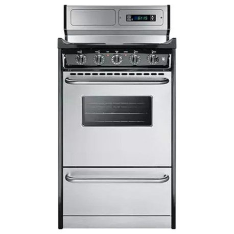 Summit TEM130BKWY 20" Freestanding Electric Range - Stainless Steel