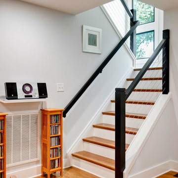 Contemporary Staircase with Cable Railing