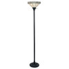 Belle Tiffany-Style Mission Blackish Bronze 1 Light Torchiere Lamp 14" Shade