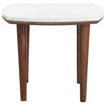 Kathie Marble Side Table, White Marble