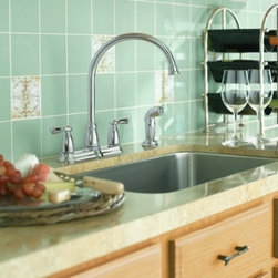 Moen Banbury Chrome two-handle high arc kitchen faucet - Kitchen Faucets
