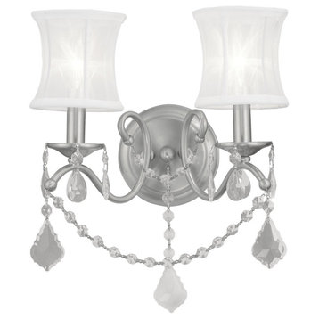 Newcastle 2 Light Wall Sconce, Brushed Nickel