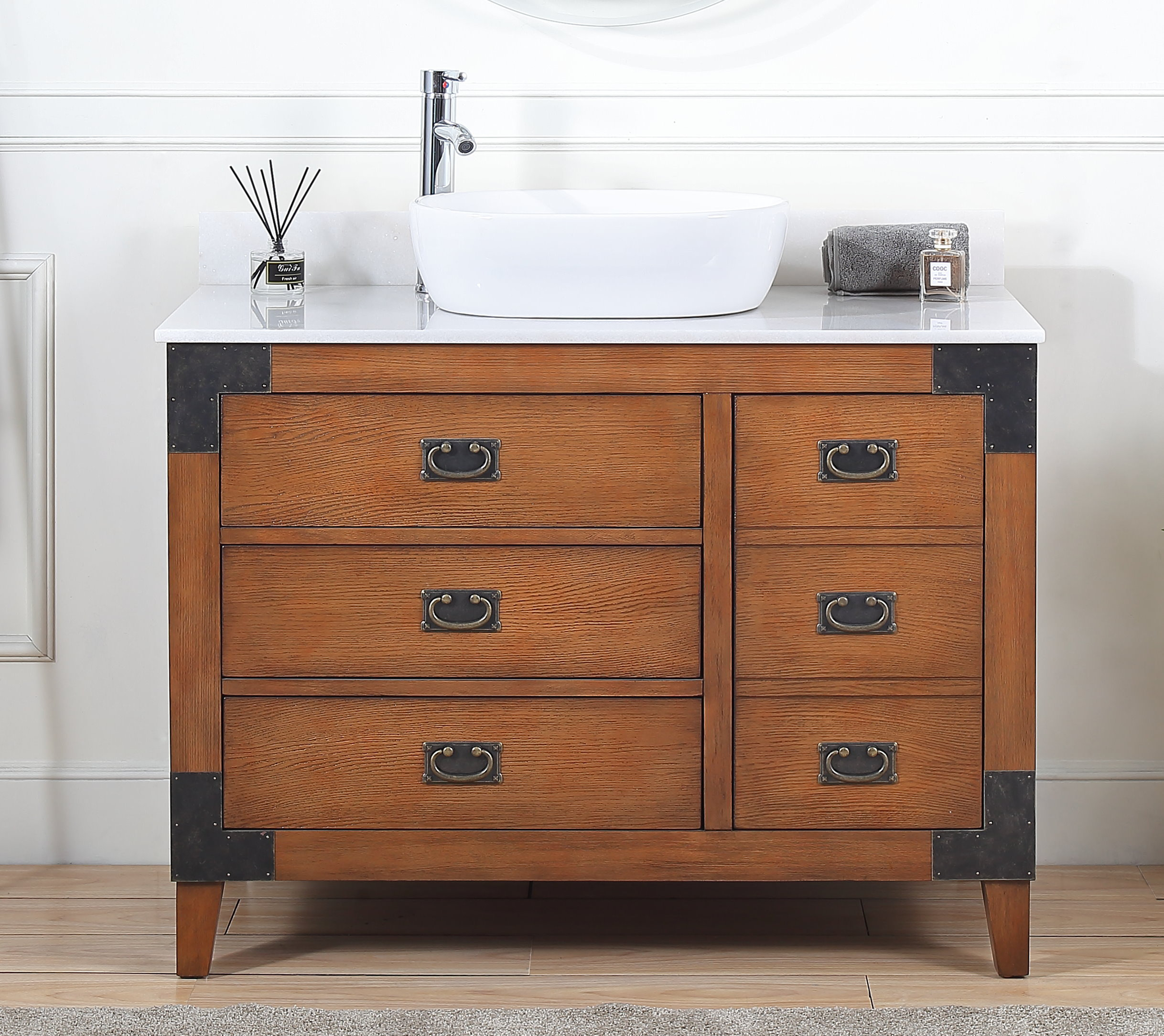 42" Vessel Sink Bathroom Vanity, Asian style Akira