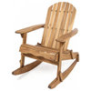 GDF Studio Vivian Outdoor Acacia Wood Adirondack Rocking Chair, Natural Stained, Single