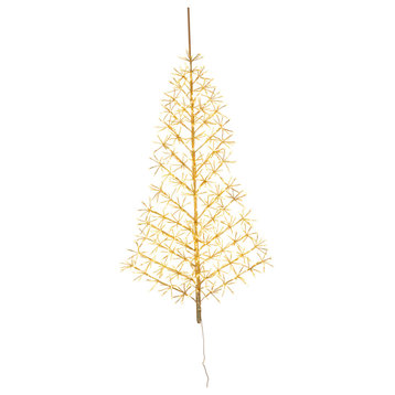 5' Gold Wall Mount LED Tree