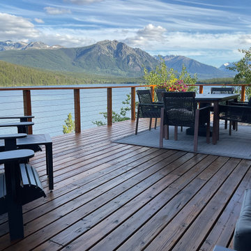 Timber post cable railing project in Kelowna, British Columbia