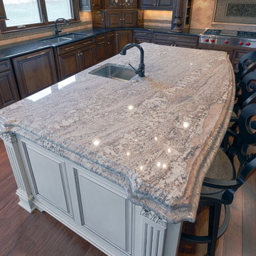 Black Galaxy granite & Silver Persa granite