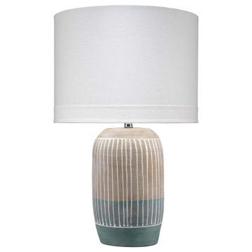 Flagstaff Table Lamp, Natural and Slate Ceramic