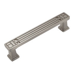 Cosmas - Cosmas 7155-96SN Satin Nickel Cabinet Pull, 3-3/4" Hole Centers, Set of 5 - Cabinet And Drawer Handle Pulls