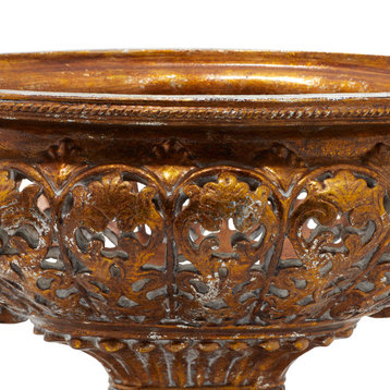 Traditional Gold Polystone Decorative Bowl 49871