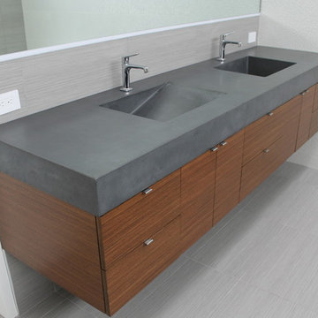 Charcoal Concrete Double Sink Vanity