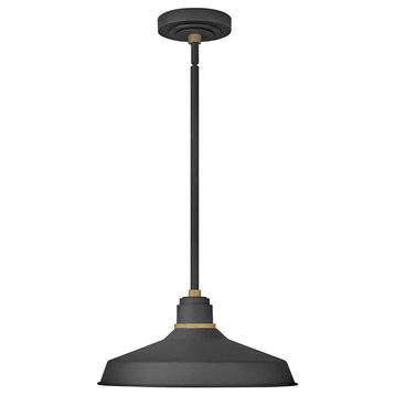 Foundry Classic 1 Light Outdoor Pendant or Chandeller, Textured Black